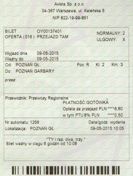 Bilety PKP Regio