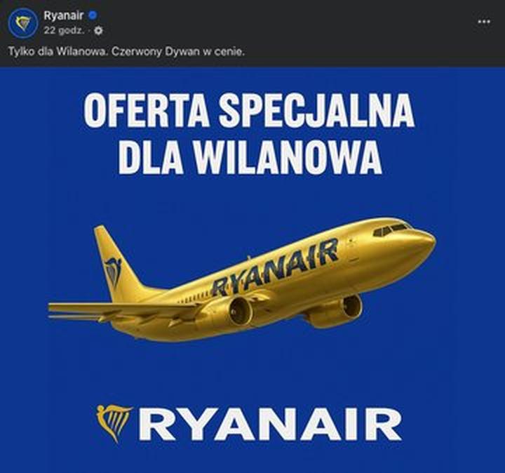 Przewóz płynów Ryanair