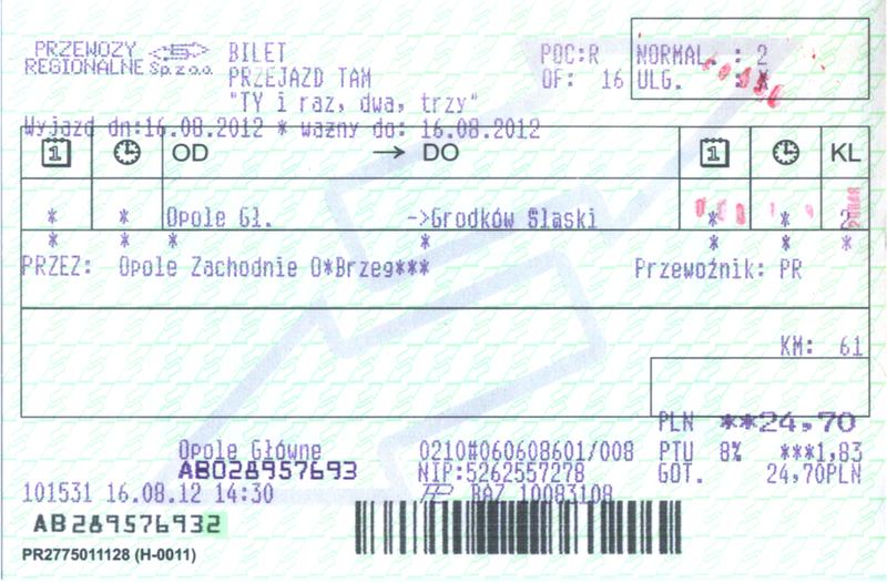 Ważność biletów PKP
