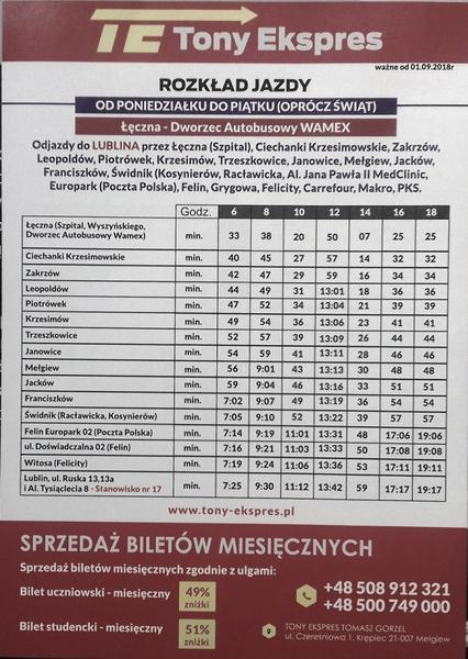 Dojazd Lublin Łęczna