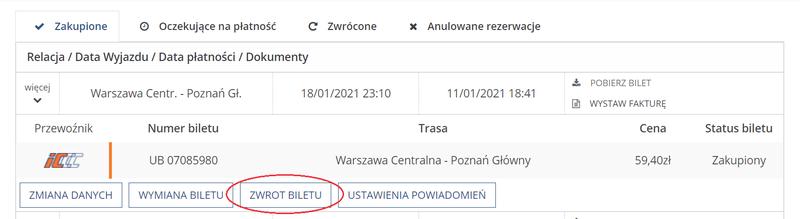 Zwrot biletów PolskiBus