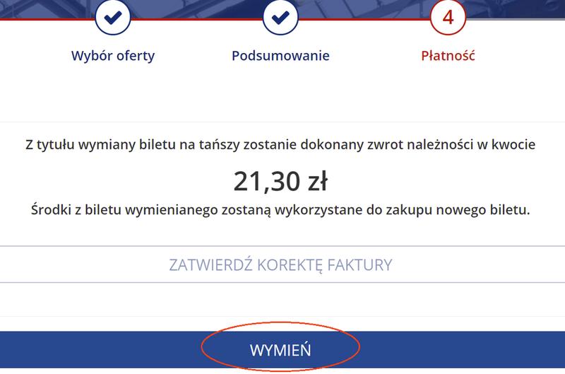 Zwrot biletu